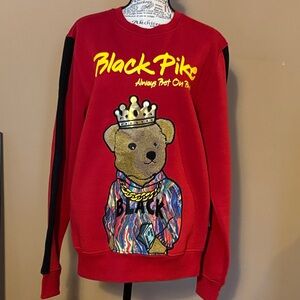 Black Pike Red Bear Crewneck Sweater
